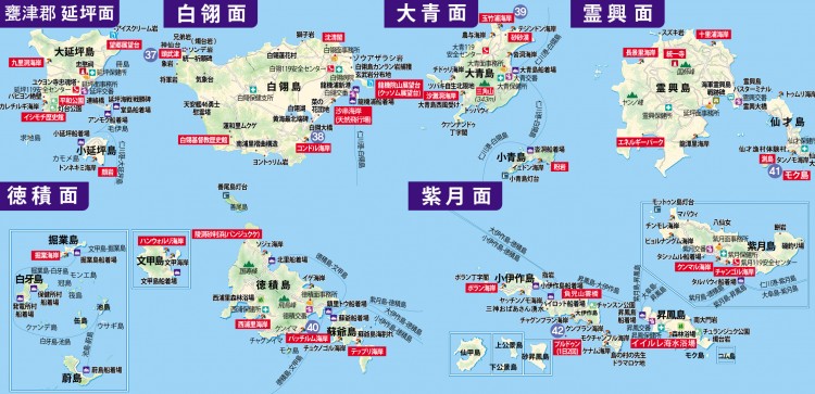 延坪島、白翎島、大青面、霊興面、徳積面、紫月面の地図