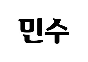 KPOP TOO(티오오、ティーオーオー) 민수 (ミンス) コンサート用　応援ボード・うちわ　韓国語/ハングル文字型紙 通常
