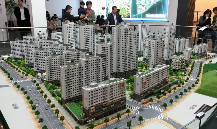韓国のアパート分譲会場の見本模型（2017年）