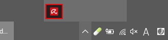 ウィンドウズの右下のタスクバーから赤い背景の傘模様アイコンをくりっしてAvira Connectを開く
