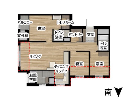 一部南向きで北に窓がないアパート