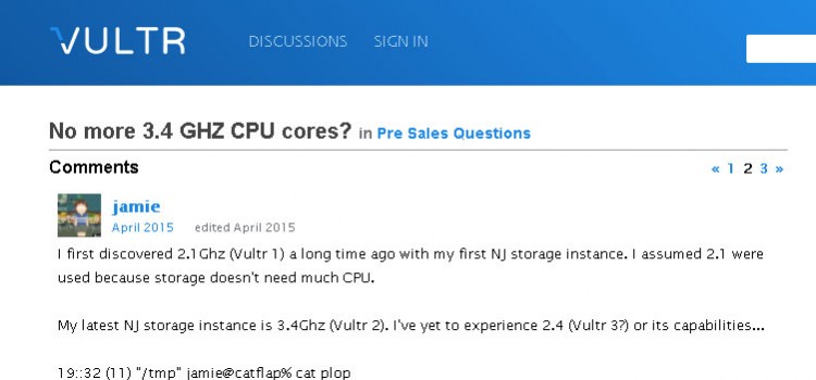 VULTRは同じプランなのにCPUクロックが違う? VULTRは同じプランなのにCPUクロックが違う?