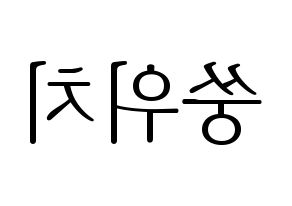 KPOP (G)I-DLE((여자)아이들、(ヨジャ)アイドゥル) 우기 (ウギ) 応援ボード・うちわ　韓国語/ハングル文字型紙 左右反転