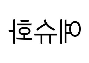 KPOP (G)I-DLE((여자)아이들、(ヨジャ)アイドゥル) 슈화 (シュファ) コンサート用　応援ボード・うちわ　韓国語/ハングル文字型紙 左右反転