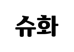 KPOP (G)I-DLE((여자)아이들、(ヨジャ)アイドゥル) 슈화 (シュファ) コンサート用　応援ボード・うちわ　韓国語/ハングル文字型紙 通常