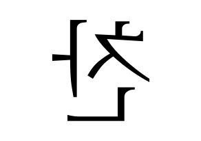 KPOP A.C.E(에이스、エース) 찬 (チャン) 応援ボード・うちわ　韓国語/ハングル文字型紙 左右反転