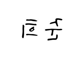 KPOP A.C.E(에이스、エース) 준 (ジュン) 応援ボード ハングル 型紙  左右反転