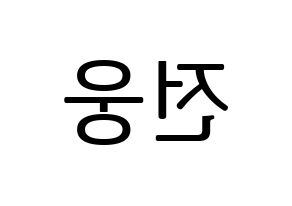 KPOP AB6IX(에이비식스、エイビーシックス) 웅 (ウン) プリント用応援ボード型紙、うちわ型紙　韓国語/ハングル文字型紙 左右反転