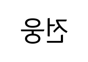 KPOP AB6IX(에이비식스、エイビーシックス) 웅 (ウン) コンサート用　応援ボード・うちわ　韓国語/ハングル文字型紙 左右反転
