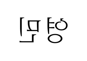 KPOP AB6IX(에이비식스、エイビーシックス) 영민 (ヨンミン) 応援ボード・うちわ　韓国語/ハングル文字型紙 左右反転