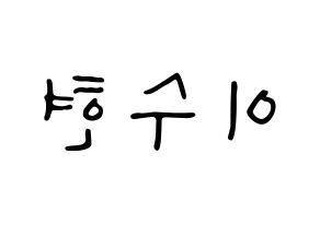 KPOP AKMU(악동뮤지션、アクドンミュージシャン) 이수현 (イ・スヒョン) 応援ボード ハングル 型紙  左右反転