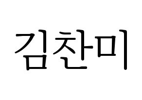 KPOP AOA(에이오에이、エイオーエイ) 찬미 (チャンミ) 応援ボード・うちわ　韓国語/ハングル文字型紙 通常
