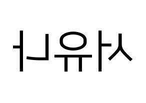 KPOP AOA(에이오에이、エイオーエイ) 유나 (ユナ) プリント用応援ボード型紙、うちわ型紙　韓国語/ハングル文字型紙 左右反転