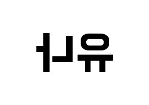KPOP AOA(에이오에이、エイオーエイ) 유나 (ユナ) k-pop アイドル名前 ファンサボード 型紙 左右反転