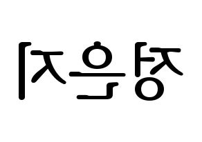 KPOP Apink(에이핑크、エーピンク) 정은지 (チョン・ウンジ) プリント用応援ボード型紙、うちわ型紙　韓国語/ハングル文字型紙 左右反転