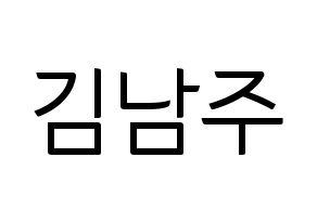 KPOP Apink(에이핑크、エーピンク) 김남주 (キム・ナムジュ) コンサート用　応援ボード・うちわ　韓国語/ハングル文字型紙 通常