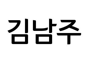 KPOP Apink(에이핑크、エーピンク) 김남주 (キム・ナムジュ) k-pop アイドル名前 ファンサボード 型紙 通常