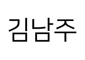 KPOP Apink(에이핑크、エーピンク) 김남주 (キム・ナムジュ) プリント用応援ボード型紙、うちわ型紙　韓国語/ハングル文字型紙 通常