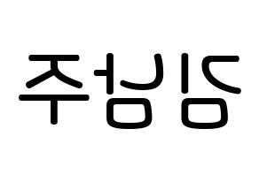 KPOP Apink(에이핑크、エーピンク) 김남주 (キム・ナムジュ, キム・ナムジュ) 無料サイン会用、イベント会用応援ボード型紙 左右反転