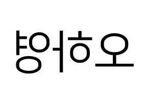 KPOP Apink(에이핑크、エーピンク) 오하영 (オ・ハヨン) プリント用応援ボード型紙、うちわ型紙　韓国語/ハングル文字型紙 左右反転
