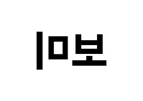KPOP Apink(에이핑크、エーピンク) 윤보미 (ユン・ボミ) k-pop アイドル名前 ファンサボード 型紙 左右反転