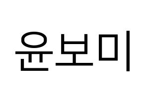 KPOP Apink(에이핑크、エーピンク) 윤보미 (ユン・ボミ) プリント用応援ボード型紙、うちわ型紙　韓国語/ハングル文字型紙 通常