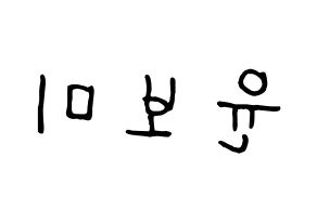 KPOP Apink(에이핑크、エーピンク) 윤보미 (ユン・ボミ) k-pop 応援ボード メッセージ 型紙 左右反転