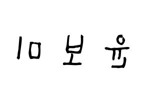 KPOP Apink(에이핑크、エーピンク) 윤보미 (ユン・ボミ, ユン・ボミ) 無料サイン会用、イベント会用応援ボード型紙 左右反転