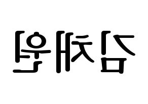 KPOP APRIL(에이프릴、エイプリル) 김채원 (チェウォン) プリント用応援ボード型紙、うちわ型紙　韓国語/ハングル文字型紙 左右反転