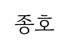 KPOP ATEEZ(에이티즈、エイティーズ) 종호 (ジョンホ) 応援ボード・うちわ　韓国語/ハングル文字型紙 通常