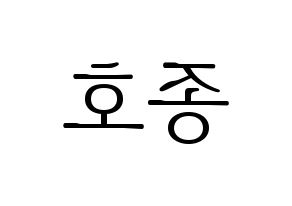 KPOP ATEEZ(에이티즈、エイティーズ) 종호 (ジョンホ) 応援ボード・うちわ　韓国語/ハングル文字型紙 左右反転