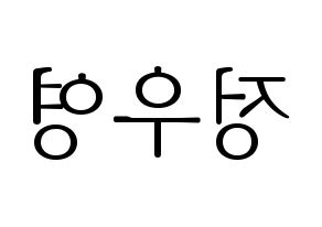 KPOP ATEEZ(에이티즈、エイティーズ) 우영 (ウヨン) 応援ボード・うちわ　韓国語/ハングル文字型紙 左右反転