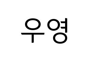 KPOP ATEEZ(에이티즈、エイティーズ) 우영 (ウヨン) コンサート用　応援ボード・うちわ　韓国語/ハングル文字型紙 通常