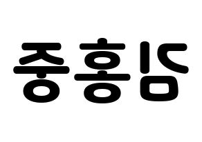 KPOP ATEEZ(에이티즈、エイティーズ) 홍중 (ホンジュン) 応援ボード・うちわ　韓国語/ハングル文字型紙 左右反転
