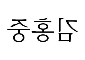 KPOP ATEEZ(에이티즈、エイティーズ) 홍중 (ホンジュン) 応援ボード・うちわ　韓国語/ハングル文字型紙 左右反転