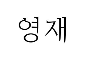 KPOP B.A.P(비에이피、ビーエイピー) 영재 (ヨンジェ) 応援ボード・うちわ　韓国語/ハングル文字型紙 通常