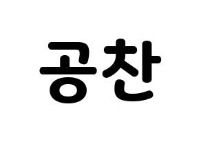 KPOP B1A4(비원에이포、ビーワンエーフォー) 공찬 (ゴンチャン) 応援ボード・うちわ　韓国語/ハングル文字型紙 通常