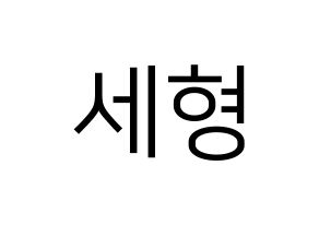 KPOP Berry Good(베리굿、ベリー・グッド) 세형 (セヒョン) プリント用応援ボード型紙、うちわ型紙　韓国語/ハングル文字型紙 通常