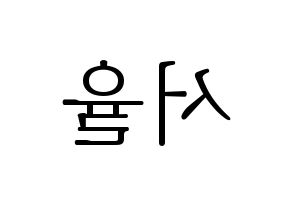 KPOP Berry Good(베리굿、ベリー・グッド) 서율 (ソユル) 応援ボード・うちわ　韓国語/ハングル文字型紙 左右反転