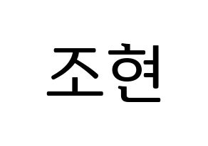 KPOP Berry Good(베리굿、ベリー・グッド) 조현 (ジョヒョン) プリント用応援ボード型紙、うちわ型紙　韓国語/ハングル文字型紙 通常