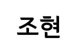 KPOP Berry Good(베리굿、ベリー・グッド) 조현 (ジョヒョン) k-pop アイドル名前 ファンサボード 型紙 通常