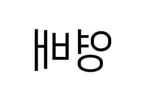 KPOP BIGBANG(빅뱅、ビッグバン) 태양 (SOL) プリント用応援ボード型紙、うちわ型紙　韓国語/ハングル文字型紙 左右反転