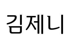 KPOP Black Pink(블랙핑크、ブラックピンク) 제니 (ジェニー) プリント用応援ボード型紙、うちわ型紙　韓国語/ハングル文字型紙 通常