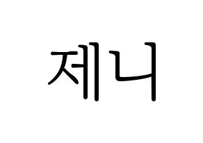 KPOP Black Pink(블랙핑크、ブラックピンク) 제니 (ジェニー) 応援ボード・うちわ　韓国語/ハングル文字型紙 通常