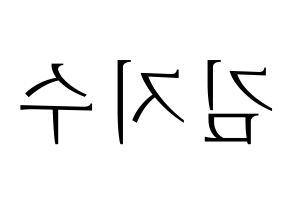 KPOP Black Pink(블랙핑크、ブラックピンク) 지수 (ジス) 応援ボード・うちわ　韓国語/ハングル文字型紙 左右反転