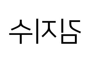 KPOP Black Pink(블랙핑크、ブラックピンク) 지수 (ジス) プリント用応援ボード型紙、うちわ型紙　韓国語/ハングル文字型紙 左右反転