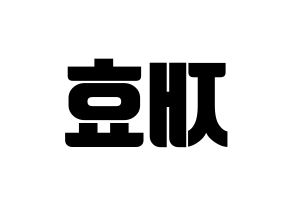 KPOP Block B(블락비、ブロックビー) 재효 (ジェヒョ) コンサート用　応援ボード・うちわ　韓国語/ハングル文字型紙 左右反転