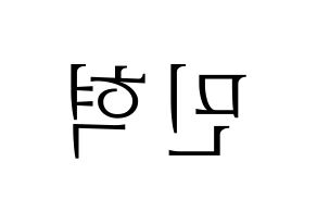 KPOP BTOB(비투비、ビートゥービー) 민혁 (ミニョク) 応援ボード・うちわ　韓国語/ハングル文字型紙 左右反転