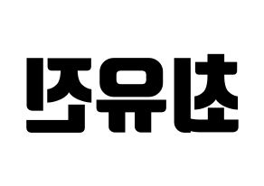 KPOP CLC(씨엘씨、シエルシ) 최유진 (チェ・ユジン) コンサート用　応援ボード・うちわ　韓国語/ハングル文字型紙 左右反転