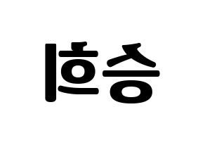 KPOP CLC(씨엘씨、シエルシ) 오승희 (オ・スンヒ) コンサート用　応援ボード・うちわ　韓国語/ハングル文字型紙 左右反転